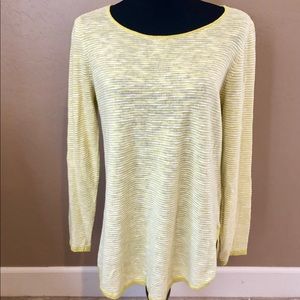 Eileen Fisher Chartreuse Striped Sweater (M)